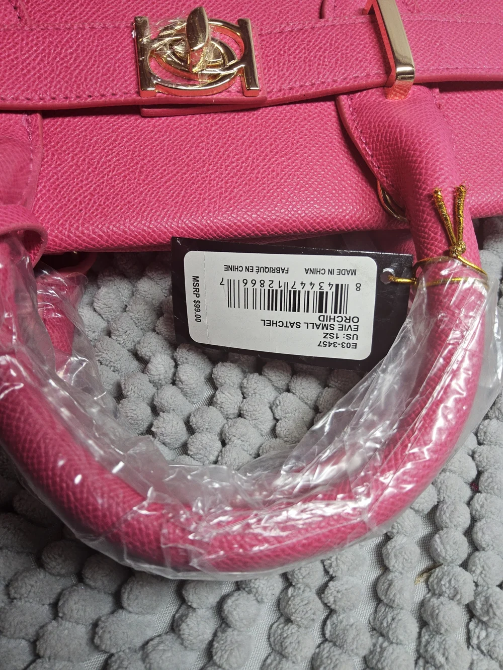 NWT bebe Pink (Orchid) Evie small Top-Handle Satchel